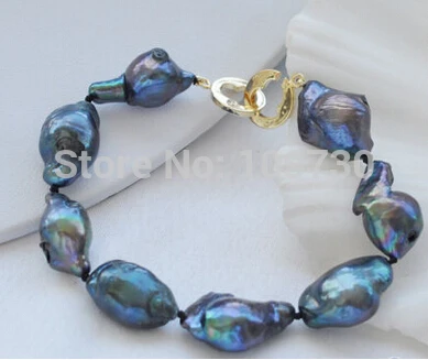 

hot sell909 19mm black baroque KESHI REBORN PEARL bracelet