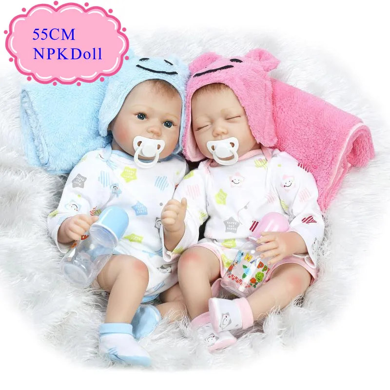 

Realistic 55cm 22inch Reborn Doll Toys NPK Brand Soft Vinyl Bebe Reborn Doll Babies 100% Safe Material Non- toxic Best Brinquedo