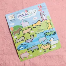 16 шт/лот Ретро мультяшный в виде животных цветные скрепки для бумаги металлические закладки бумажные зажимы