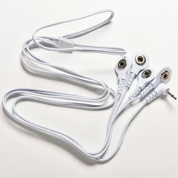 

Electrode Lead Wires Connecting Cables for Digital TENS Therapy Machine Massager Electrode Wire Plug 2.5mm 4 Buttons Hot sale