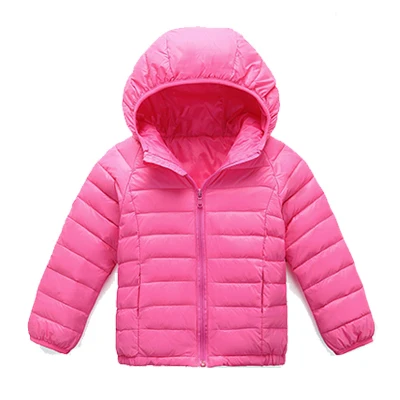 Ультра-светильник, пуховик для мальчиков и девочек, белый пуховик и пальто для девочек, 90% пуха, зимнее теплое Детское пальто Одежда для мальчиков и девочек - Цвет: deep pink