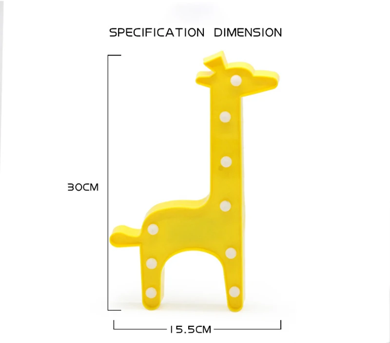 Батарея светодиодный Жираф Форма ночные огни для детской Спальня подарок на день рождения Гостиная Новогоднее украшение огни 30*15,5 см