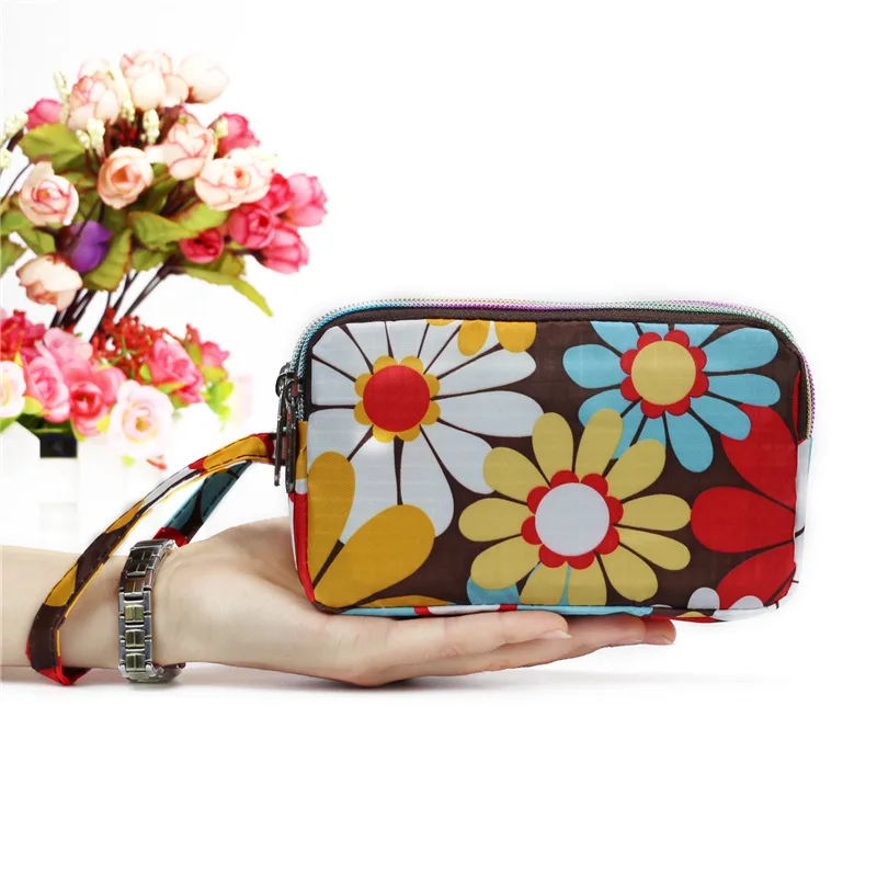 New Fashion Women Wallets Canvas Leather Wallet Female Makeup Bag Coin