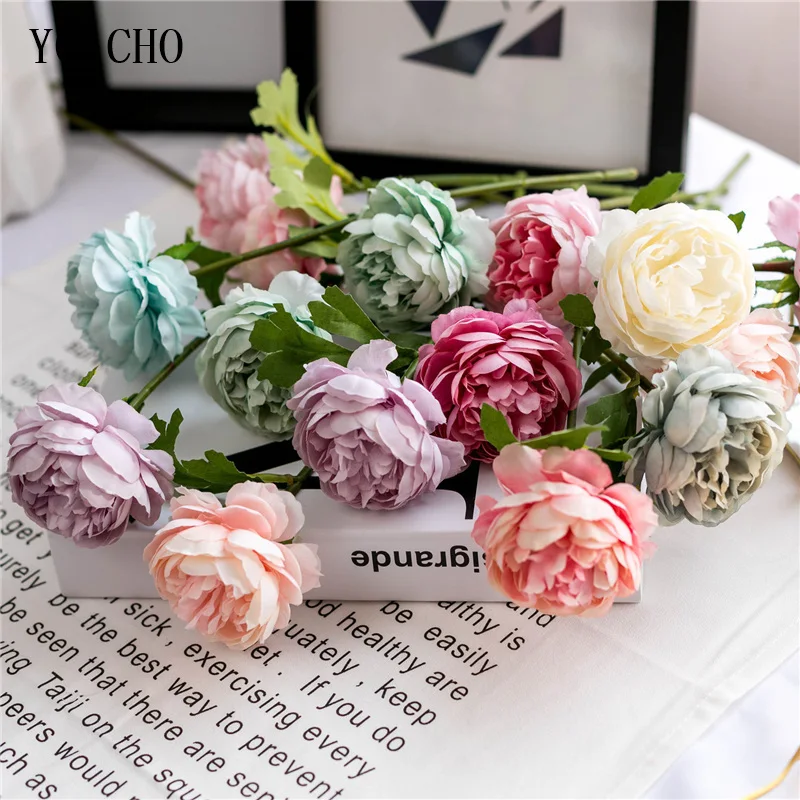 YO CHO Fatti A Mano Da Sposa Bouquet di Nozze Centrotavola Artificiale Decorazione di Cerimonia Nuziale Fiori Rose FAI DA TE Damigella D'onore di Cerimonia Nuziale Del Partito Accessorio
