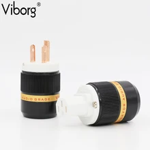 Viborg VPRC02 Power plug red copper hifi US power plug with IEC connector audio power plug viborg high end pure copper eu power cable plug mains ac schuko power adapter electric power connector 250v 16a hifi audio diy