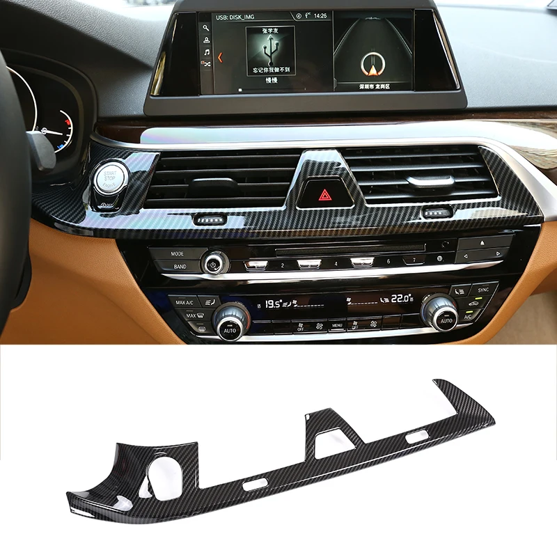 ABS Chrome Carbon style For BMW 5 Series G30 G38 2017 18 Car Center Console Air Conditioning Vent Outlet Trim Sticker Cover LHD