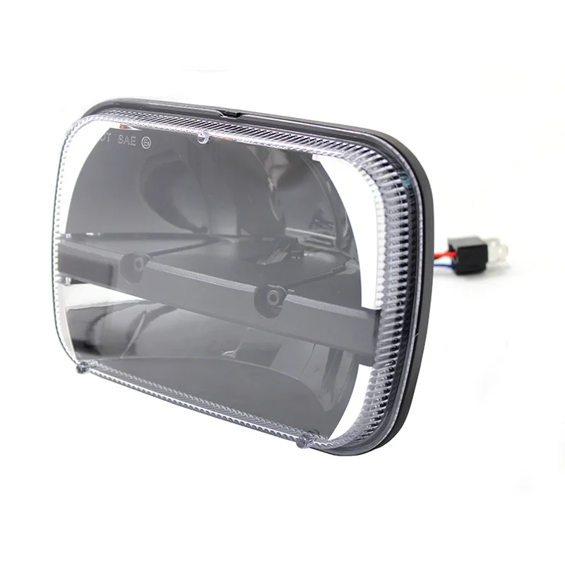 

Pair 7x6'' inch led headlights Rectangular LED 5" X 7" Headlamp High/ Low Beam for Ford GM Van Jeep XJ YJ Headlight