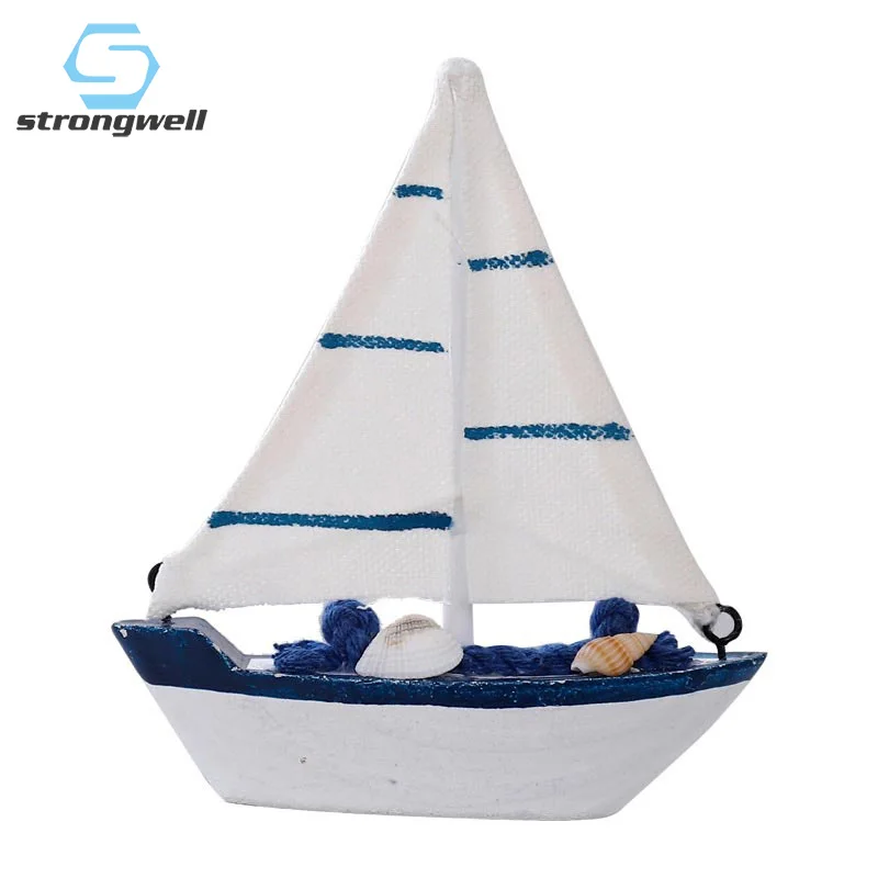 

Strongwell Solid Wood Sailboat Small Ornaments Ornaments Sailing Model Crafts Mediterranean Style Ins Shooting