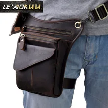 Натуральная кожа Мужская многофункциональная дизайнерская Повседневная сумка-мессенджер на одно плечо, модная поясная сумка на пояс, сумка на ногу 211-3