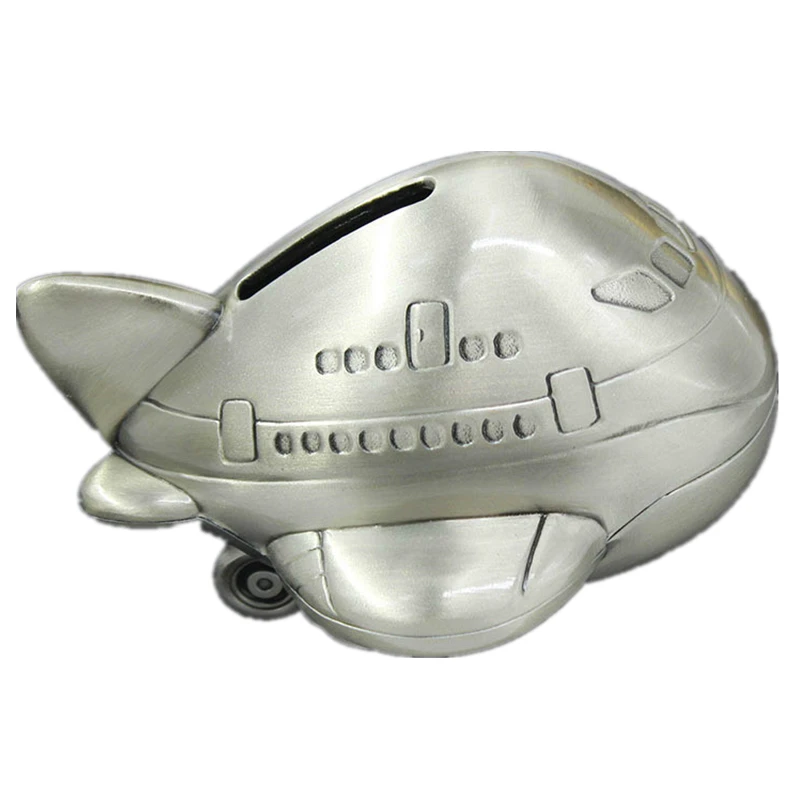 

Saideke Vintage Zinc alloy Metal Plane Money box piggy bank Saving Box birthday Christmas gift kids toys for home decoration