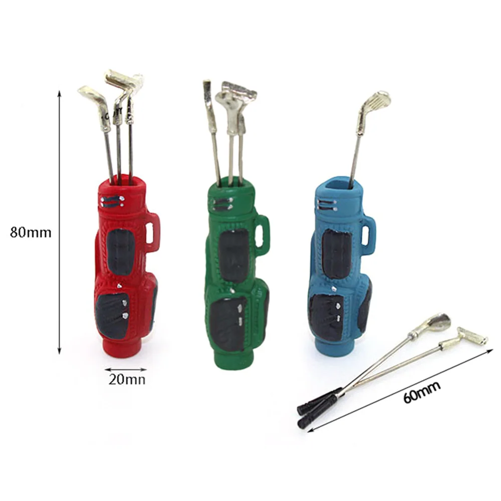 1/12 Dollhouse Miniature Accessories Mini Golf Clubs with Bag