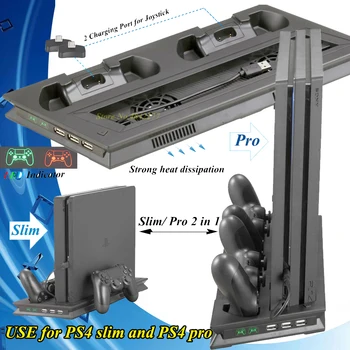 

PS4 Slim Pro 2 In 1 Console Cooler Fan Stand with P S4 Controller Charger Dock Station for Sony Playstation 4 Slim Pro Games