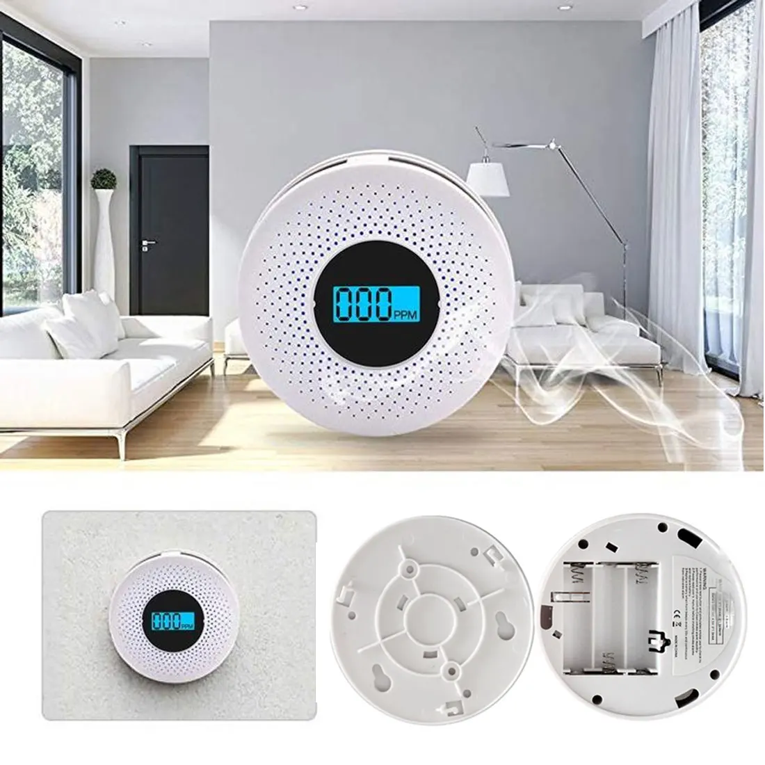 

High Reliability CO Smoke Detector Live Voice Display Alarm Carbon Monoxide Leakage Sensor Smart LCD Display