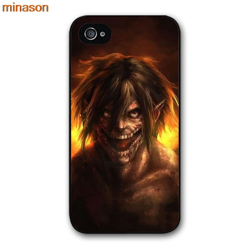 Minason японских комиксов атака на Титанов Чехол для iPhone 4 4S 5 5S 5C 6 S 7 8 плюс Samsung Galaxy S5 S6