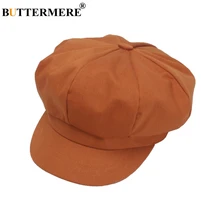 BUTTERMERE, женские шапки Newsboy, летние, весенние, женские, хлопковые, плоские шапки, корейские, для девушек, живописные, одноцветные, оранжевые, восьмиугольные, кепки Gatsby