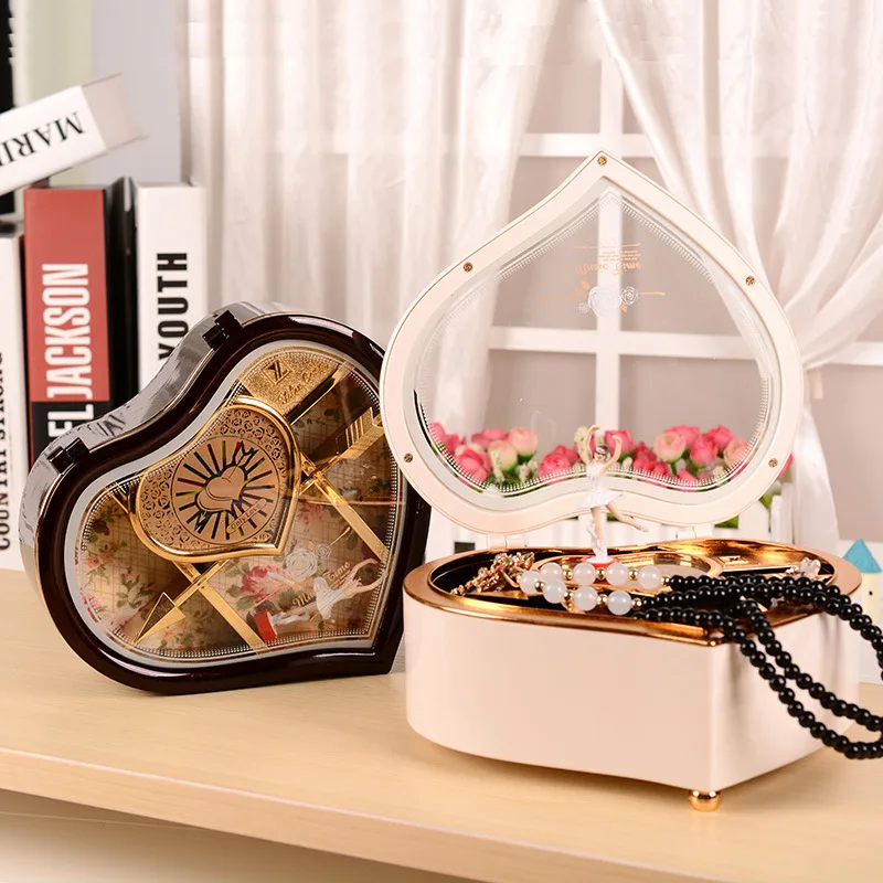 Wood Color Sewing Clockwork Music Box Vintage Mini For Table Decoration