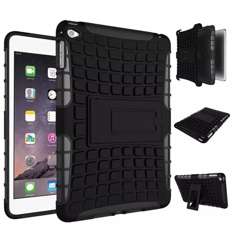 

Heavy Duty TPU&PC Dual Armor case cover For Apple iPad mini4 with stand For mini4 Protective Skin tablet accessories Y4c14D
