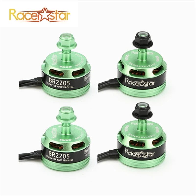 

4X Racerstar Racing Edition 2205 BR2205 2300KV 2-4S Brushless Motor CW CCW Green For 210 X220 FPV Racing Racer RC FPV Quadcopter