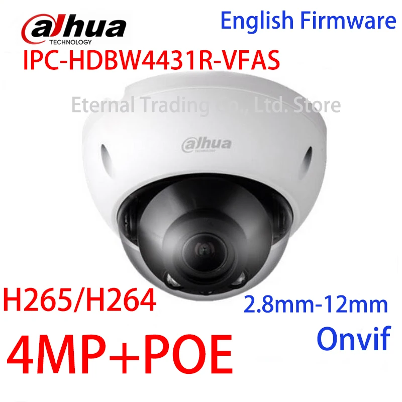 

Dahua 4Mp IPC-HDBW4431R-VFAS IP camera 2.8-12mm Manual zoom lens support POE / Micro SD storage/Audio 1/1 channel In/Out