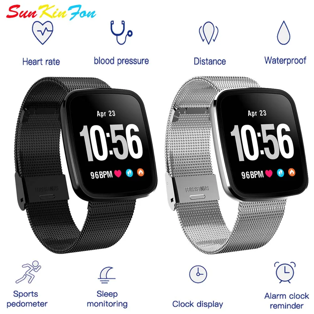 SunKinFon Smart Wristband U8 Heart Rate Blood Pressure Monitor Fitness Tracker Color Screen Bracelet Smart Band for iPhone X 8