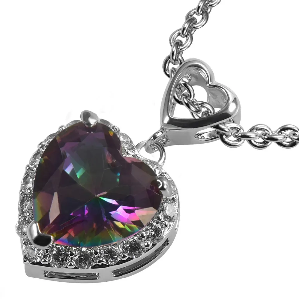 

Rose Rainbow Crystal Zircon 925 Sterling Silver Fashion Pendant TE748