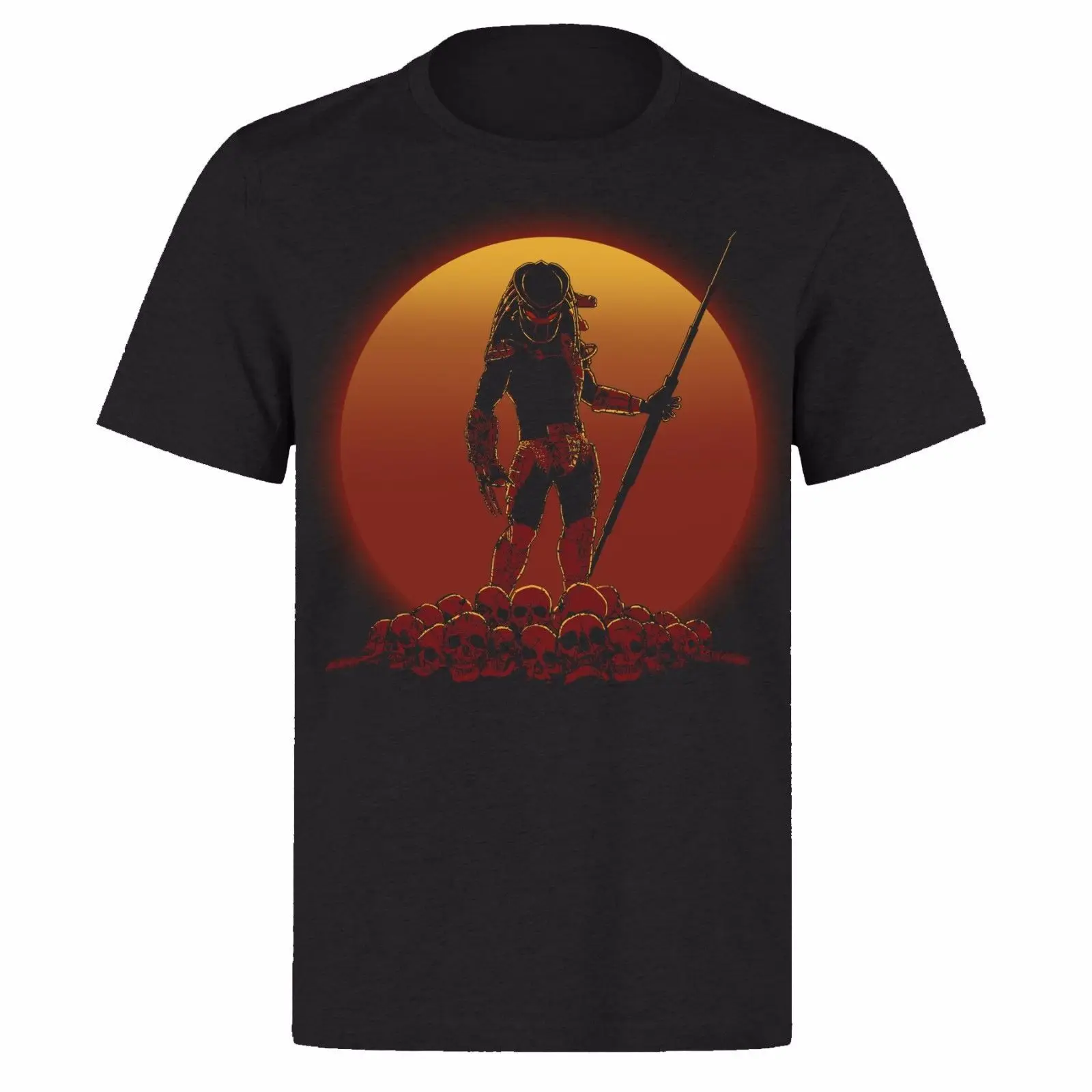 

PREDATOR STANDING OVER SUNSET THE HUNTER CLAN BLACK PH40 T-SHIRT NEW ARRIVAL tees causal summer t shirt cheap wholesale