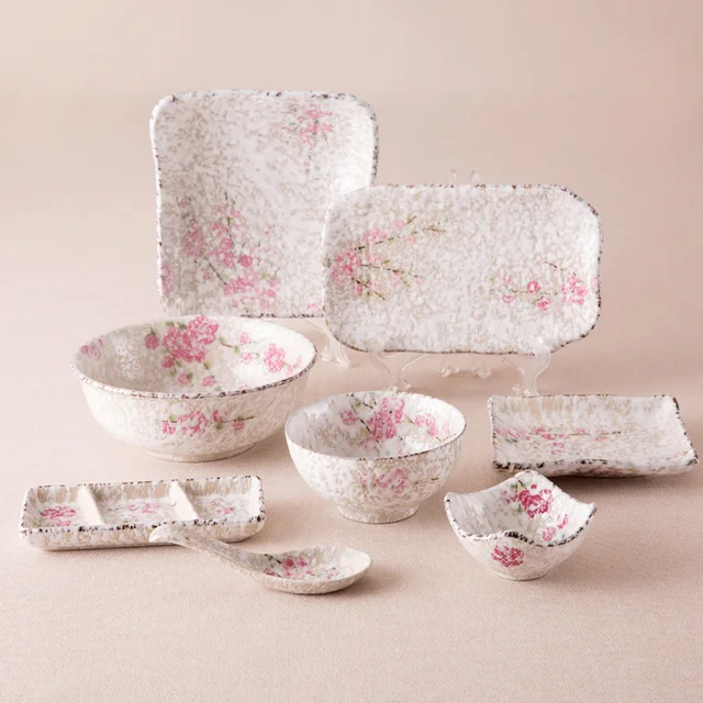 An Z Style Ceramic Dinnerware Sets Small Pink Fl Printed An Z Style Ceramic Dinnerware Sets Small Pink Fl Printed Under Glazed Chinese Porcelain Dinner Set 8 Pieces Tableware