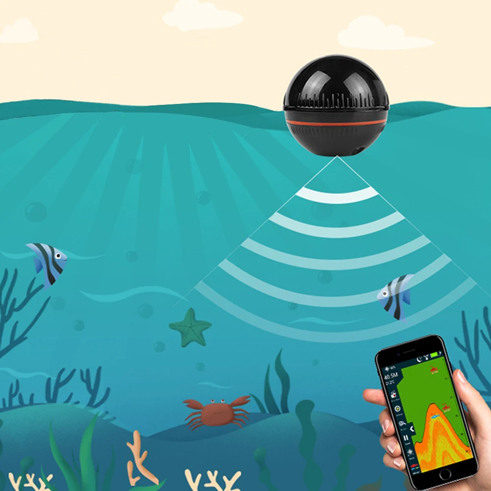 

Fishing Detector Wireless Sonar 70M Depth Lake Bottom Detection and Attracting Fish Light Body Small Portable