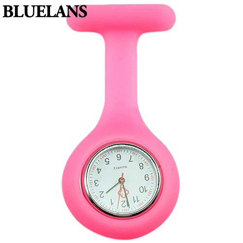 Милый силиконовый медсестры часы Брошь Брелок Карманный Туника кварцевые движение часы N76Y - Цвет: pink