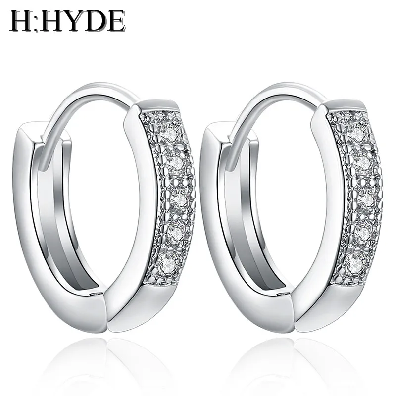 H:HYDE Fashion 2 шт. = 1 пара блестящих белых цветов элегантные женские серьги-кольца Brincos