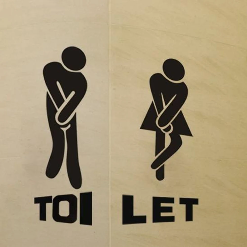 Креативный стильный мужской и женский логотип туалета Creatif настенные наклейки туалет ванная комната туалет съемные настенные наклейки