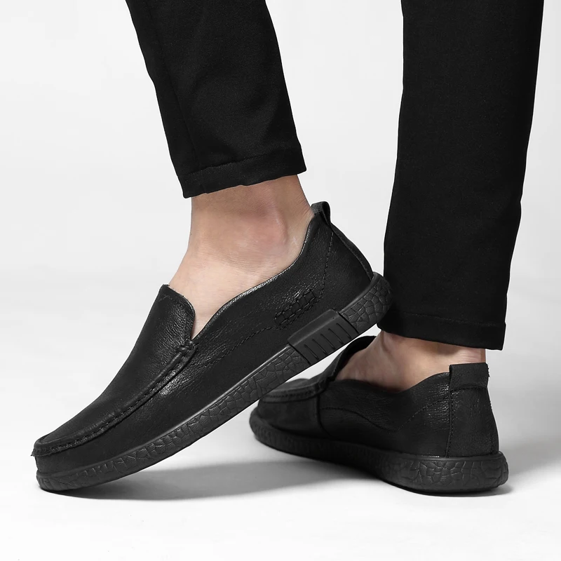 

Fashion High quality Genuine leather Comfortable Men Casual Shoes Footwear Chaussures Flats Men Slip On Shoes Zapatos Hombre w5