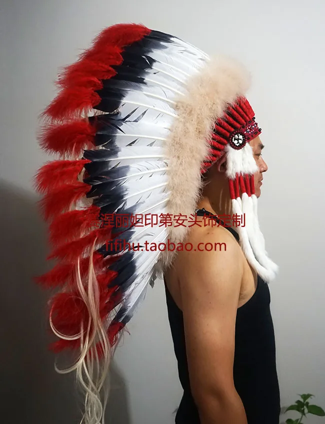 Indian feather headdress customize male 