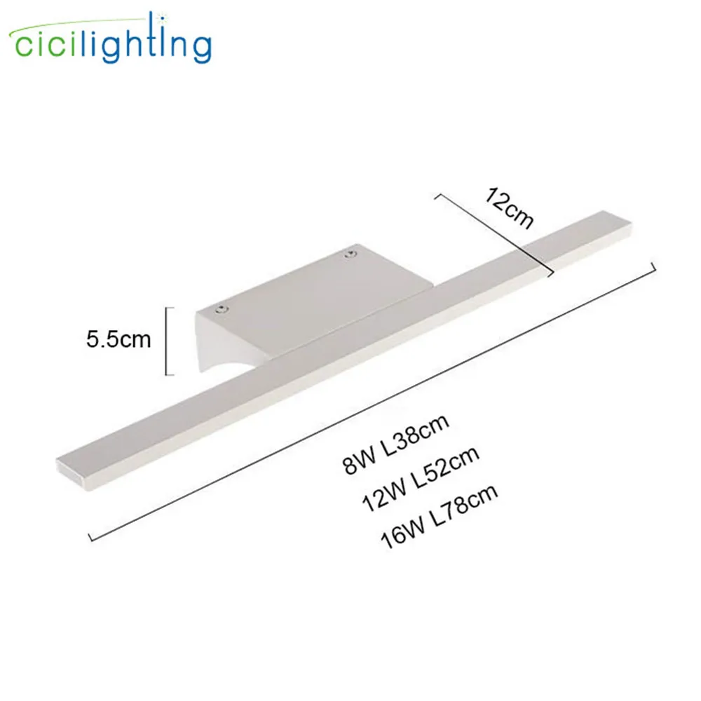 Современный светодиодный светильник для ванной комнаты, настенный светильник, Белая настенная лампа для спальни, зеркальный светильник, настенный светильник L38cm L78cm