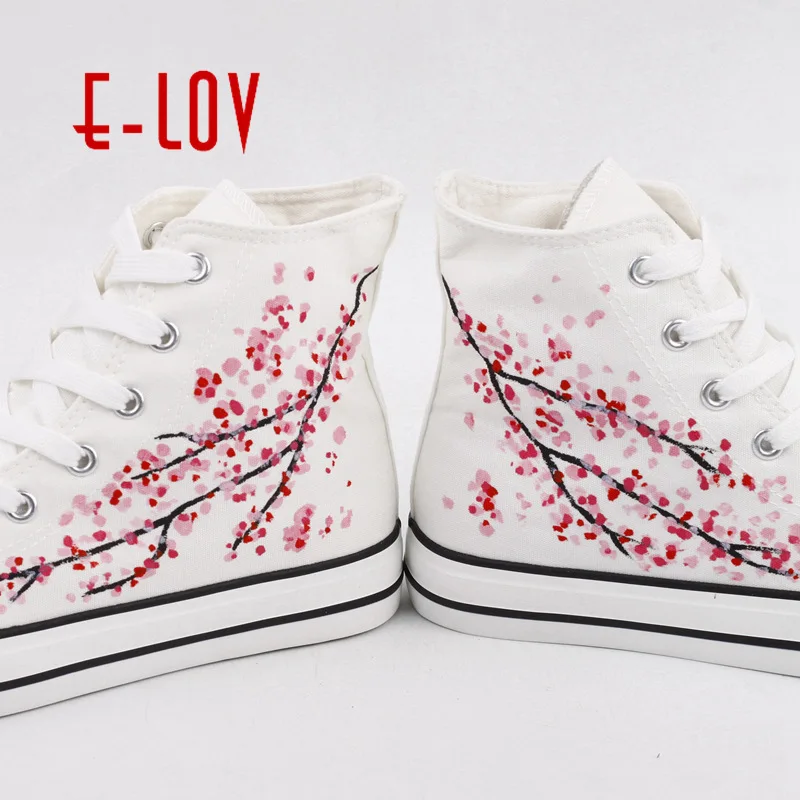 Pink Colour Solid Color Hand Women Canvas Shoe High Help Doodle Small White Platform Shoes Woman Shoe Sneakers Zapatos De Mujer