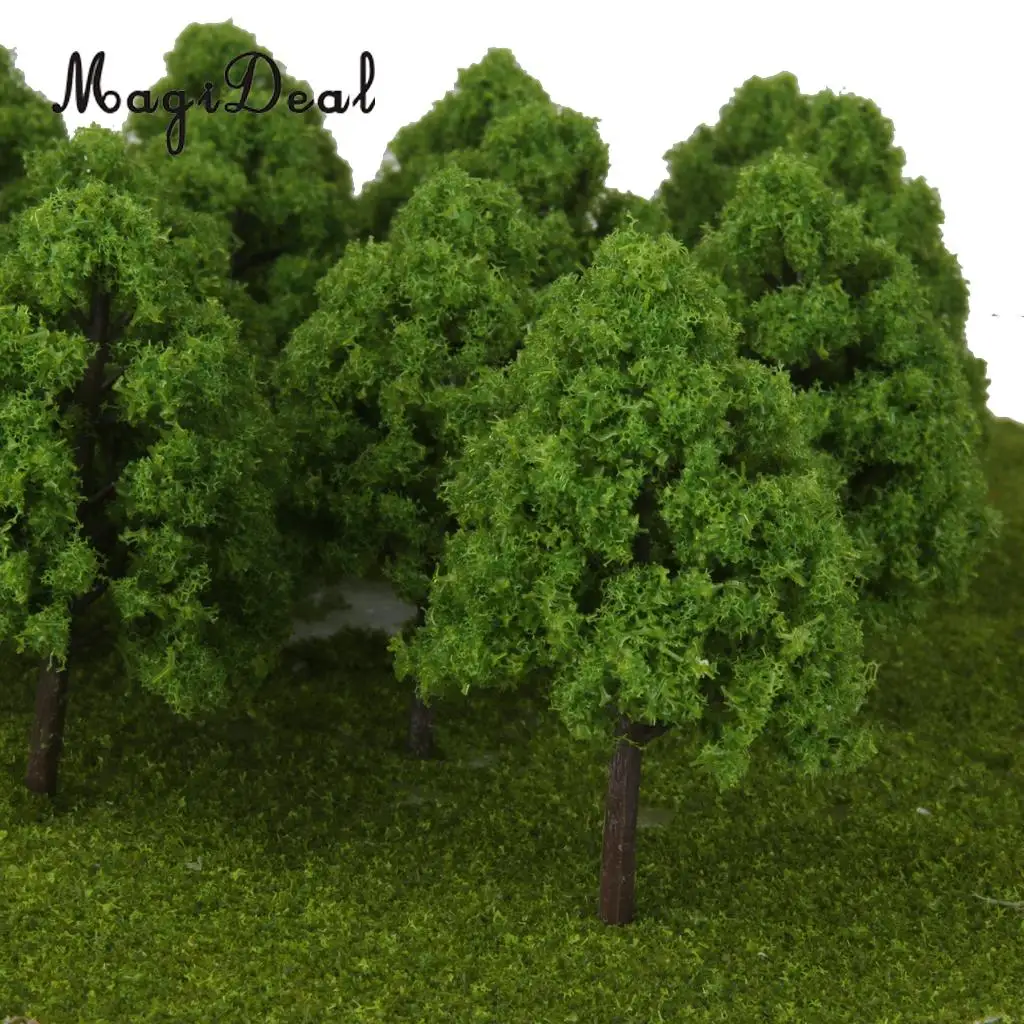 25Pcs Plastic Light Green Train Layout Model Trees 1:150 N Scale Garden Park Forest War Game Diorama Scenery Landscape