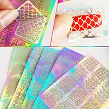 Flower Pattern Nail Art Hollow Vinyls Placa Manicure Stencil Stickers Stamping Template Decals Tool For Fashion Girls 24 Sheets