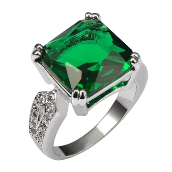 

Huge Simulated Emerald 925 Sterling Silver Ring Factory Price For Women and Men Size 6 7 8 9 10 11 F1521