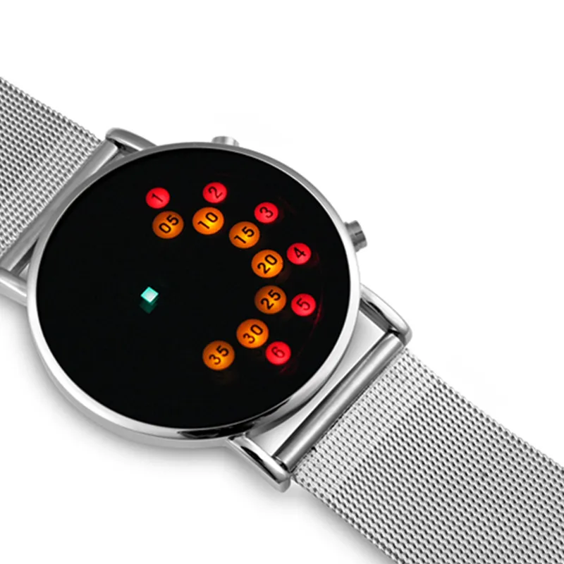 LED Fashion Cool Digital Watch Men Watches Luxury Mesh Binary Watches Male Digital Hour Clock Montre Homme Masculino Relojes 3
