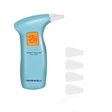 ЖК-дисплей Цифровой тестер на алкоголь с 5 шт. мундштук, полицейское оповещение дыхательный спирт тестер устройство анализатор Алкотестер детектор