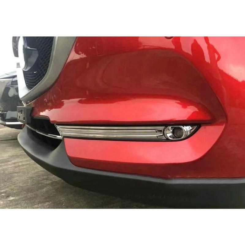 For-Mazda-CX5-CX-5-2017-2018-ABS-Chrome-Front-Fog-Light-Lamp-Eyebrow-Bumper-Eyelid