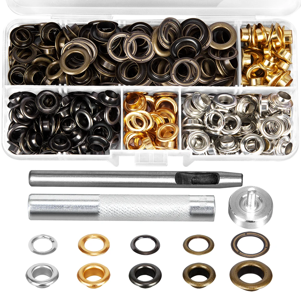 250Pcs Grommet Setting Tool Kit With 3 Pieces Punch and Installation