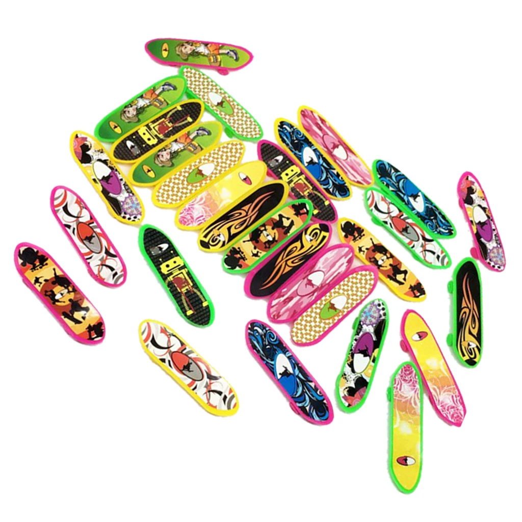 Mini Fingerboards Finger Skateboard Toy 1/12 Miniature Skateboard Toy Mini Fingerboards Novelty Toy Dollhouse Ornament 20 Pieces