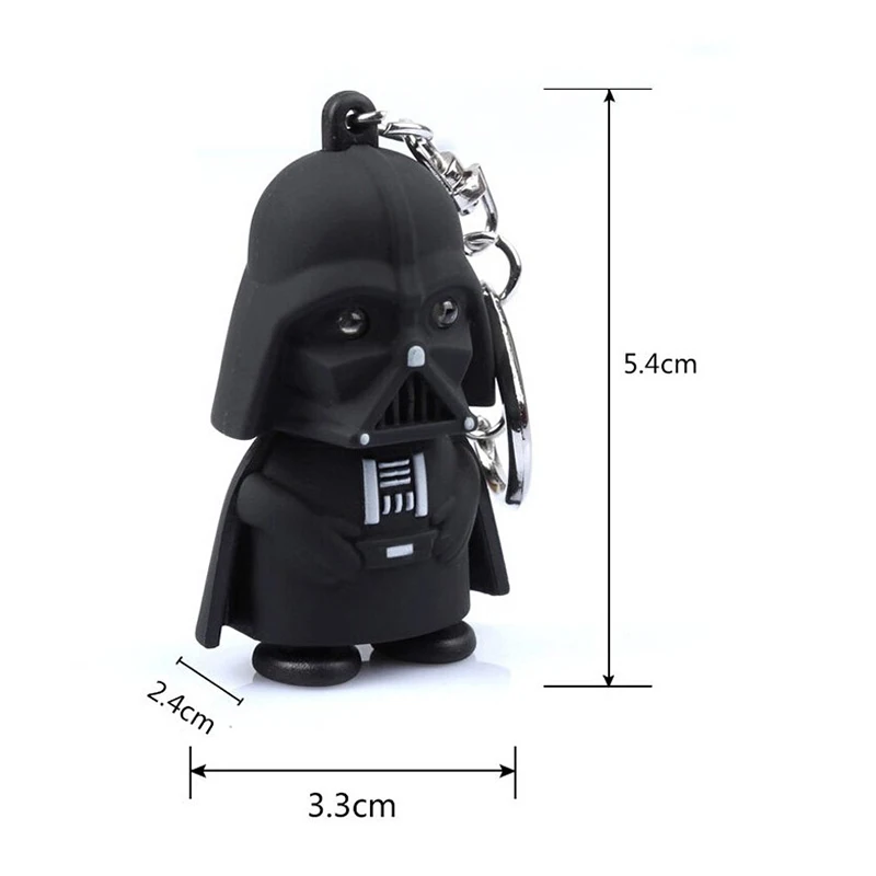 Children s toy 6 3cm Super hero movie character Darth Vader LED Light Flash Vocal Keychain