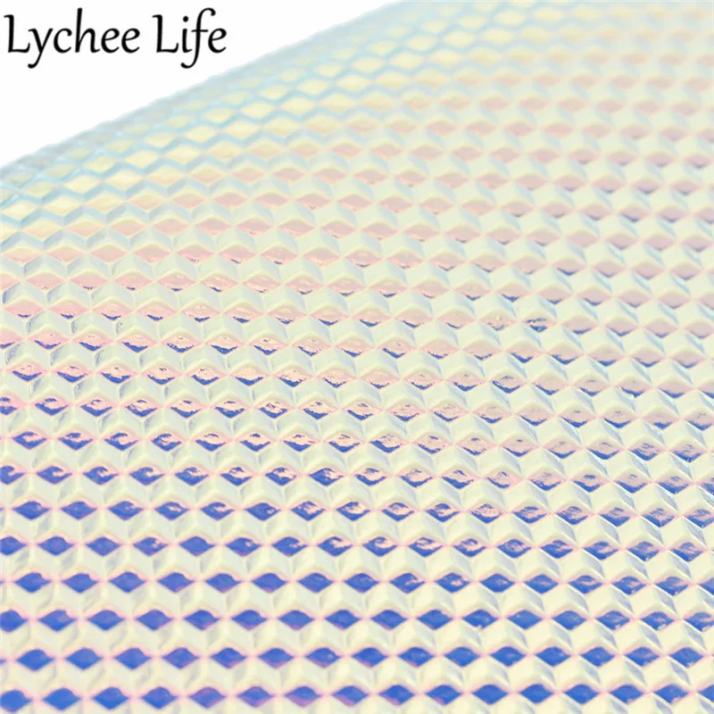 Lychee Life Cube голографическая Синтетическая кожаная ткань A4 29x21 см PU Ткань DIY современная ткань для пошива домашней одежды аксессуары для одежды