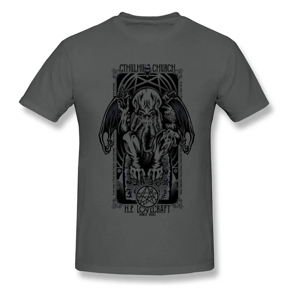 Cthulhus Church O Neck T-Shirt Autumn Tops Shirts Short Sleeve Coupons Cotton Europe Tops Shirt Design Men Top Quality Cthulhus Church carbon