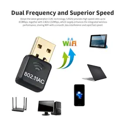 Беспроводной USB WiFi адаптер переменного тока 600 м Dual Band (2,4 г/150 Мбит/с + 5 г/433 мбит/с) mini-USB Wifi адаптер сети для Windows/Linux/MAC OS