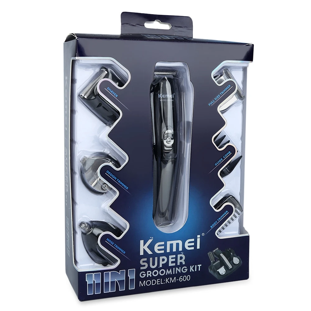 

Kemei KM - 600 Hair Clipper Electric Shaver Trimmer Cutters Full Set Professional Family Personal Care 5 x Replaceable Head EU