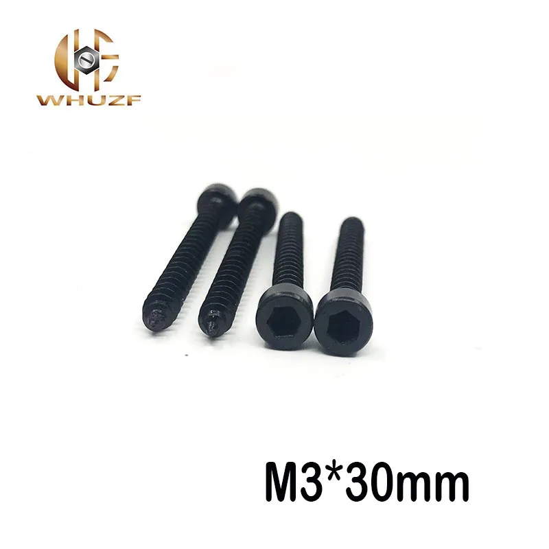 

M3*30mm 100pcs M3 X30 Carbon Steel Black Hexagon Socket Cap Head self tapping screw Model Screw