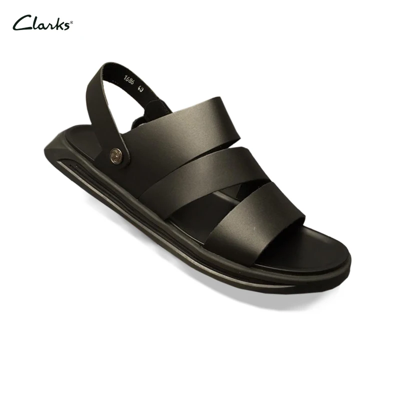 

Clarks High Quality New 2019 Flat Casual Sandals Men Beach Sandals Leather Slip On Comfortable Male Flats Summer Mens Shoes